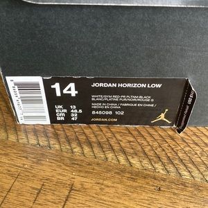 Brand new in box Jordan Horizon Low, size 14